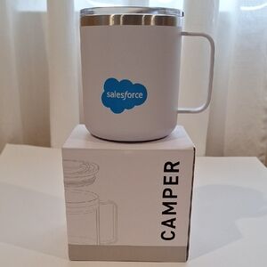 Salesforce White Stainless Camper Mug with Blue Logo